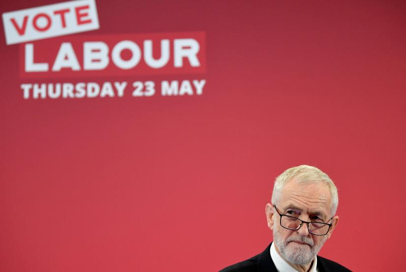 Britain`s opposition Labour Party leader Jeremy Corbyn speaks at the launch of Labour`s European election campaign in Kent, Britain, May 9, 2019. REUTERS/File Photo