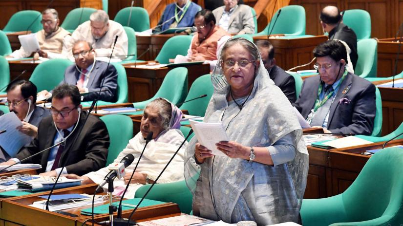 Prime Minister Sheikh Hasina addresses the parliament during the question-and-answer session on Wednesday (Nov 13). FOCUS BANGLA