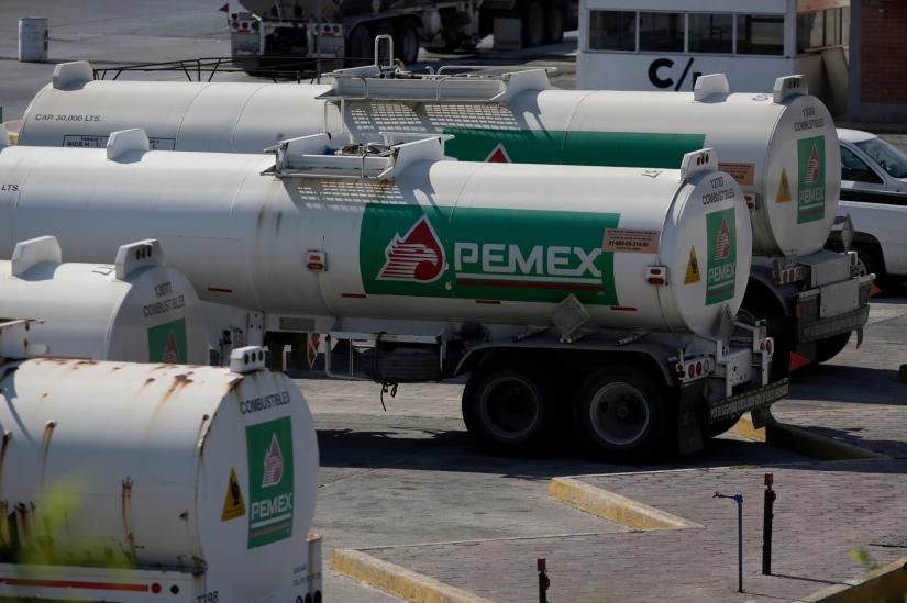 Tanker trucks of Mexican state oil firm Pemex`s are pictured at Cadereyta refinery in Cadereyta, Mexico October 5, 2019. REUTERS