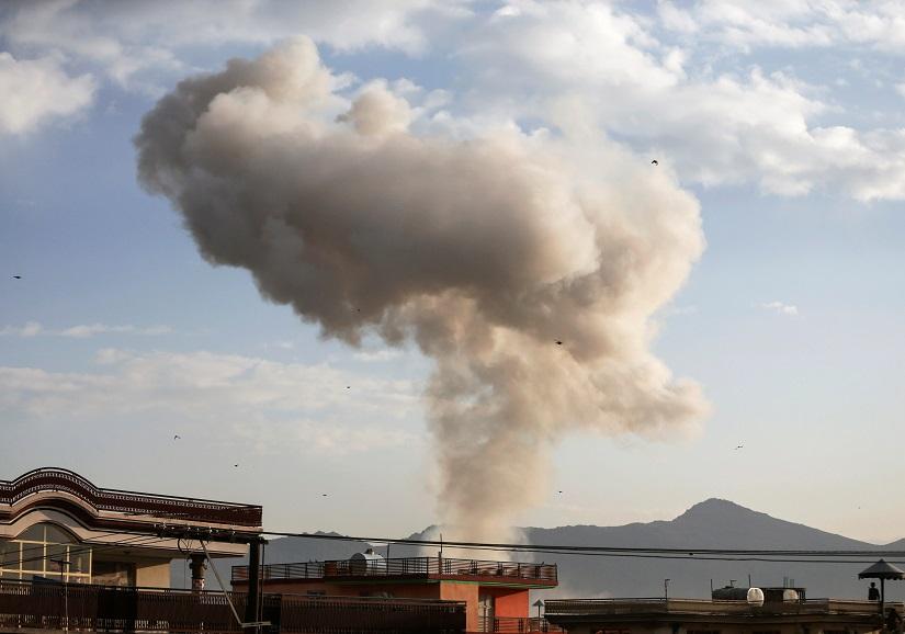 Smoke rise after a suicide bomb blast in Kabul, Afghanistan Nov 13, 2019. REUTERS