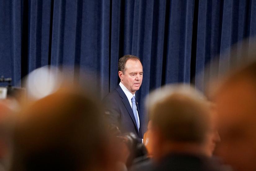 House Intelligence Committee Chairman Adam Schiff (D-CA) arrives prior to the testimony of Marie Yovanovitch, former U.S. ambassador to Ukraine, before a House Intelligence Committee hearing as part of the impeachment inquiry into U.S. President Donald Trump on Capitol Hill in Washington, U.S., November 15, 2019. REUTERS