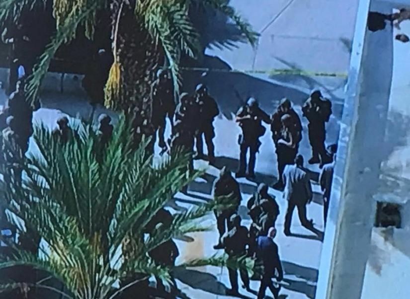 LA County Sheriff`s Department (LASD) Special Enforcement Bureau (SEB) members are pictured after a search following a shooting at Saugus High School in Santa Clarita, California, US, Nov 14, 2019 in this image obtained from social media. LASD SEB via REUTERS
