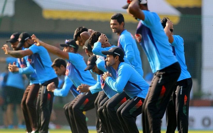 FILE PHOTO: Bangladesh National Cricket Team on their practice session at Holkar Cricket Stadium in Indore on Nov 13.
