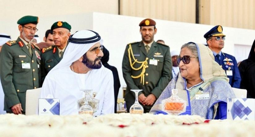 Prime Minister Sheikh Hasina meets the ruler of Dubai, Sheikh Mohammed bin Rashid Al Maktoum, at the opening ceremony of the five-day 16th biennial “Dubai Air Show-2019. FOCUS BANGLA