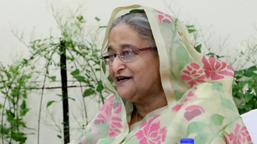 Prime Minister Sheikh Hasina speaks at the coutesy call of the players participating in `Sheikh Russel International Club Tennis Tournament - 2019`at her official residence in Dhaka on Wednesday (Nov 20). Focus Bangla