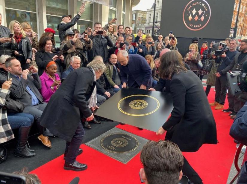 The Who`s Pete Townshend and Roger Daltrey during the Music Walk of Fame founding stone and first recipients unveilings at the Jazz Cafe in Camden, London.