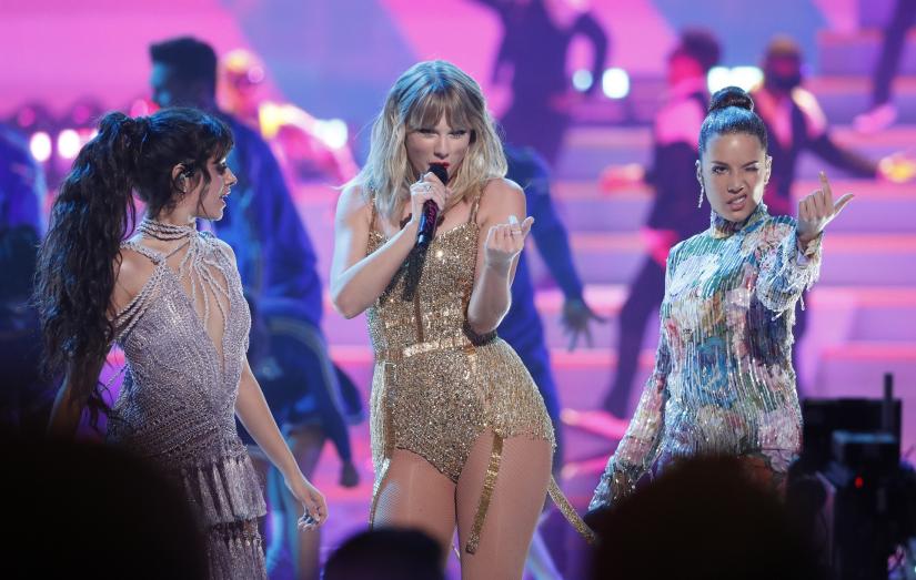 2019 American Music Awards - Show - Los Angeles, California, U.S., November 24, 2019 - Camila Cabello, Taylor Swift and Halsey perform. REUTERS