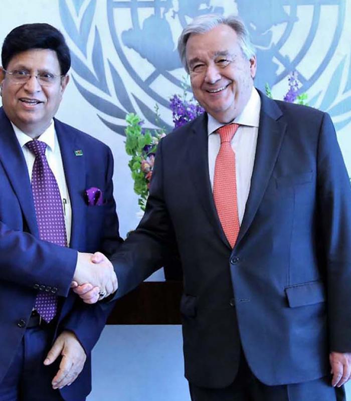 Foreign Minister Dr AK Abdul Momen and UN Secretary General Antonio Guterres had a discussion on Thursday (Jul 18). PID