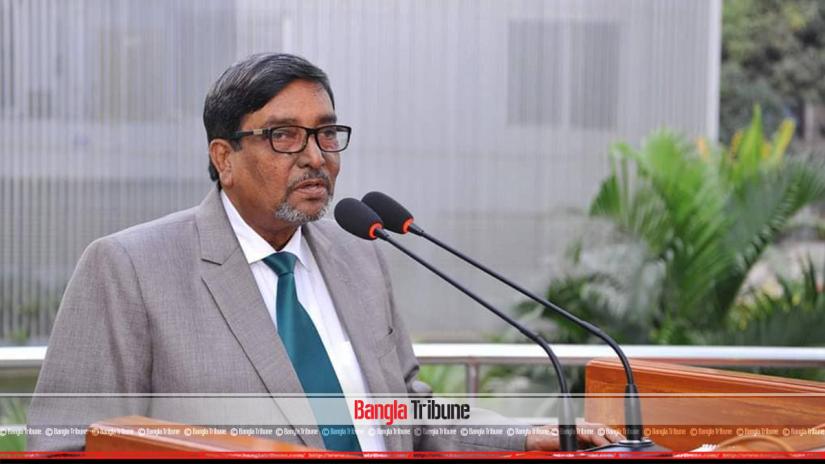 Election Commission Commissioner Mahbud Talukdar speaks at a thanksgiving event for EC officials at its office on Thursday (Jan 3, 2019). File Photo
