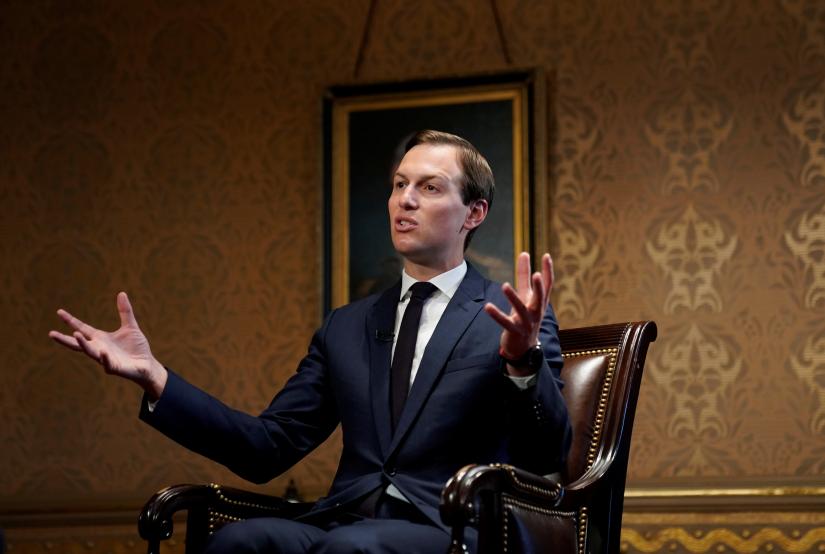 White House senior adviser Jared Kushner speaks during an interview with Reuters at the Eisenhower Executive Office Building in Washington, U.S., June 20, 2019. Picture taken June 20, 2019. REUTERS