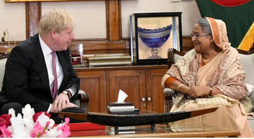 Boris Johnson and Sheikh Hasina at Ganobhaban on February 9th, 2018.