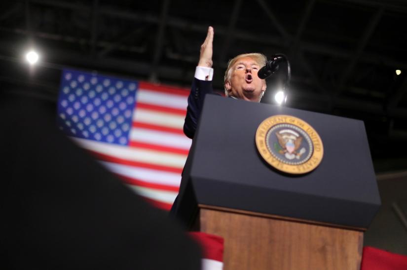 U.S. President Donald Trump rallies with supporters in Manchester, New Hampshire U.S. August 15, 2019. REUTERS