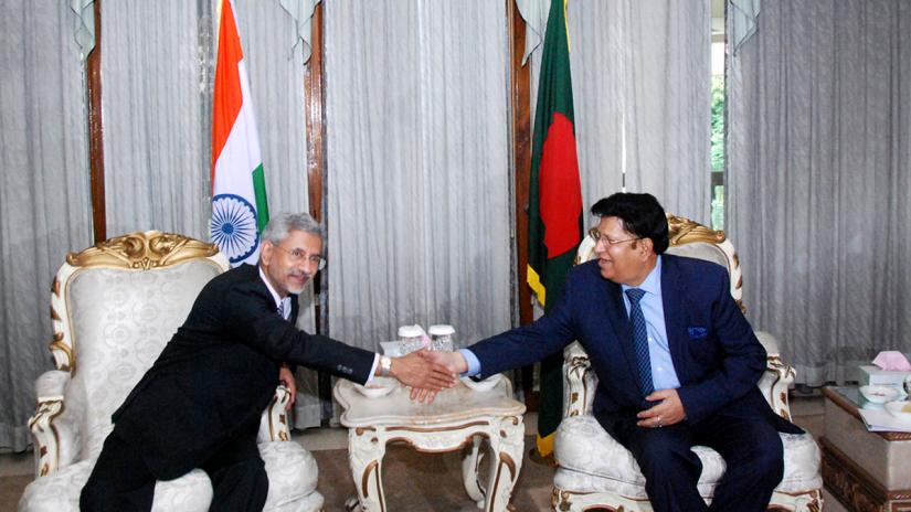 Visiting Indian External Affairs Minister Dr S Jaishankar during a meeting with his Bangladesh counterpart Dr AK Abdul Momen at state guesthouse Jamuna in Dhaka on Tuesday, August 20, 2019. Photo/Focus Bangla