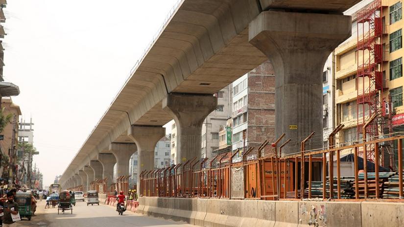 The construction of Metro Rail in the capital, like many other mega physical infrastructure projects, is progressing fast to facilitate movement of individuals and businesses, contributing to the enhanced brand value of the country to global audience. Photo: Syed Zakir Hossain