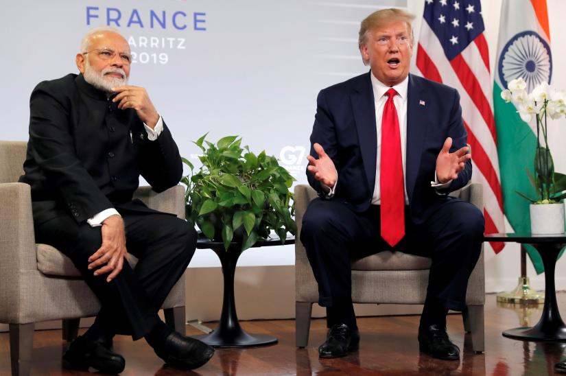 U.S. President Donald Trump attends a bilateral meeting with India`s Prime Minister Narendra Modi during the G20 leaders summit in Osaka, Japan, June 28, 2019. REUTERS/File Photo