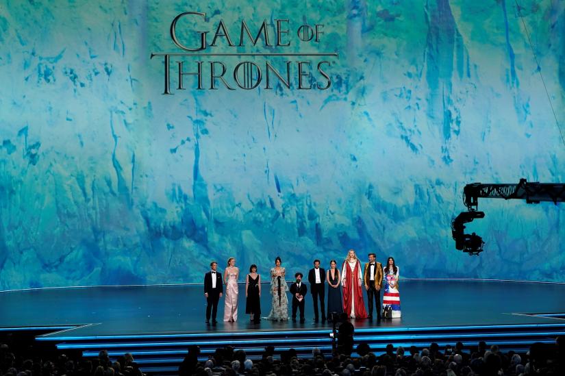 71st Primetime Emmy Awards - Show - Los Angeles, California, US, Sept 22, 2019. The cast of `Game of Thrones` stands on stage. REUTERS