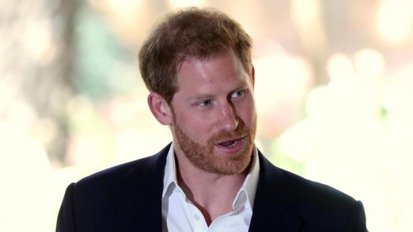 FILE PHOTO: Britain`s Prince Harry delivers a statement before meeting Graca Machel, the widow of the late Nelson Mandela, at the British High Commissioner`s residence, Johannesburg, South Africa, Oct 2, 2019.REUTERS