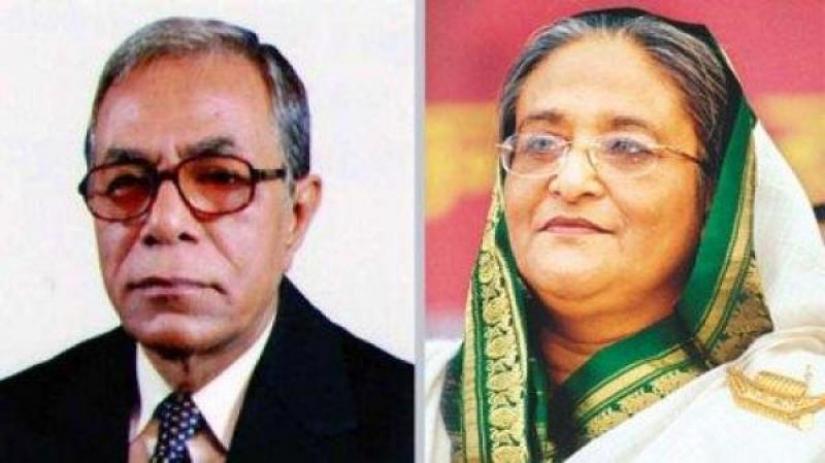 Combination of file photos show President M Abdul Hamid (L) and Prime Minister Sheikh Hasina.