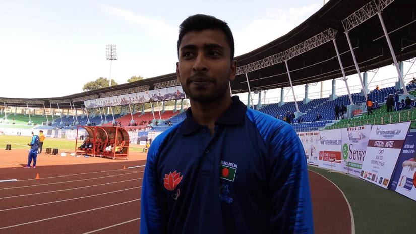 Bangladesh athlete Mahfuzur Rahman won silver in the men`s high jump event in the first day of athletics discipline in the ongoing 13th South Asian Games at Dasharath Rangasala Stadium in Kathmandu on Monday (Dec 3).