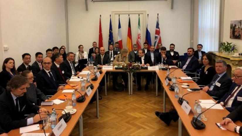 Iran`s top nuclear negotiator Abbas Araqchi and EEAS Secretary General Helga Schmid attend a meeting of the JCPOA Joint Commission in Vienna, Austria Dec 6, 2019. PHOTO/REUTERS