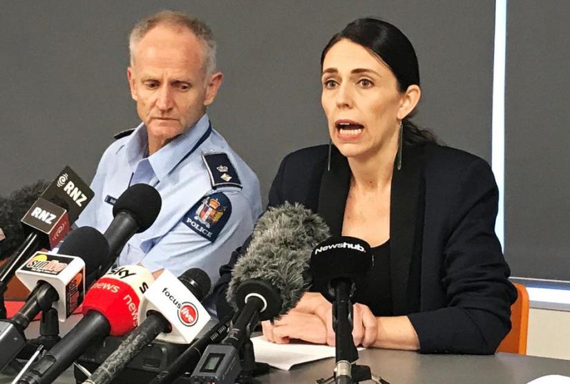 New Zealand`s Prime minister Jacinda Ardern addresses the media following an eruption of the White Island volcano, in Whakatane, New Zealand, Dec 10, 2019. REUTERS