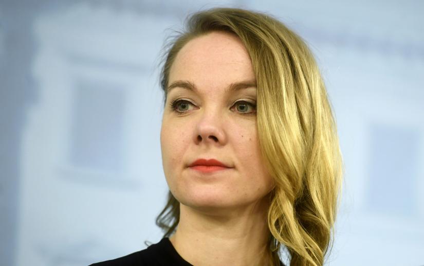 Finnish Minister of Finance Katri Kulmuni attends a news conference of the new Finnish government in Helsinki, Finland December 10, 2019. Picture taken December 10, 2019. Lehtikuva via REUTERS