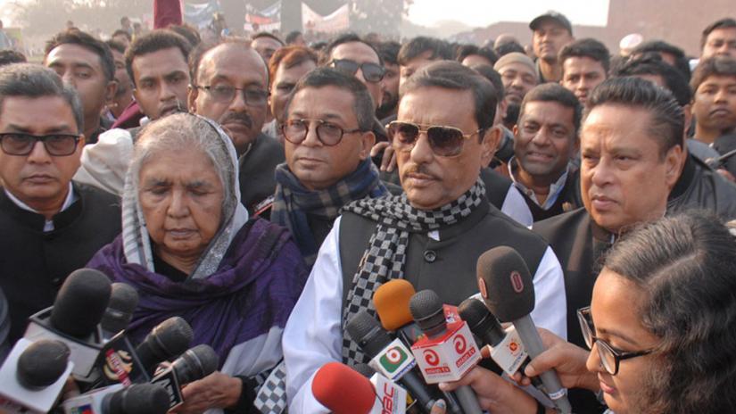 Road Transport and Bridges Minister Obaidul Quader was addressing the media after paying rich tributes to the martyred intellectuals at the Martyred Intellectuals Memorial in the capital`s Rayerbazar on Saturday (Dec 14). Focus Bangla