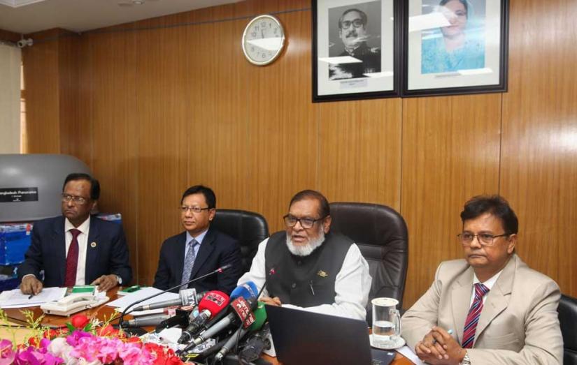 Liberation War Affairs Minister AKM Mozammel Haque addresses a press conference at the ministry on Sunday, December 15, 2019. Mehedi Hasan
