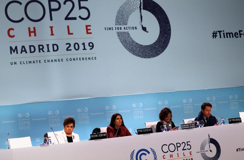 Carolina Schmidt, Chile`s Minister of Environment and President of the 2019 U.N. Climate Change Conference (COP25) attends a meeting with delegates during COP25 in Madrid, Spain, December 14, 2019. REUTERS
