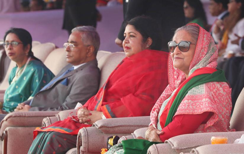 Prime Minister Sheikh Hasina visits National Parade Ground on Monday (Dec 16). Photo/Focus Bangla