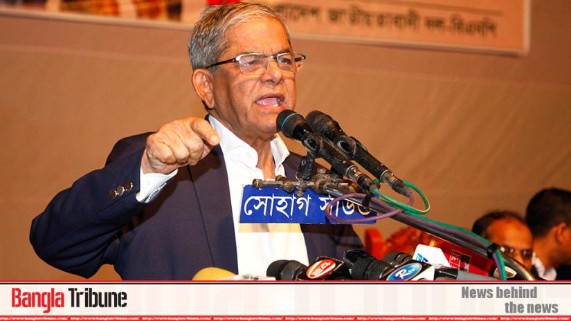 BNP Secretary General Mirza Fakhrul Islam Alamgir addressing an event in Dhaka on Wednesday (Dec 18).