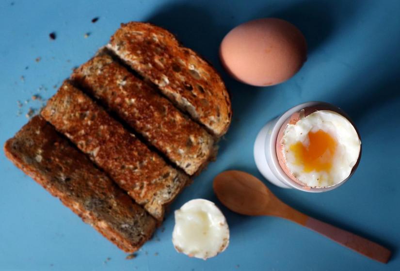 FILE PHOTO: A breakfast plate of boiled eggs and toast is pictured in London, Britain, Jul 22, 2018. REUTERS