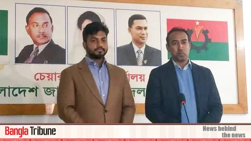 Ishraque Hossain (L) and Tabith Awal have attended at the party chairperson`s Gulshan office in Dhaka on Saturday (Dec 28).
