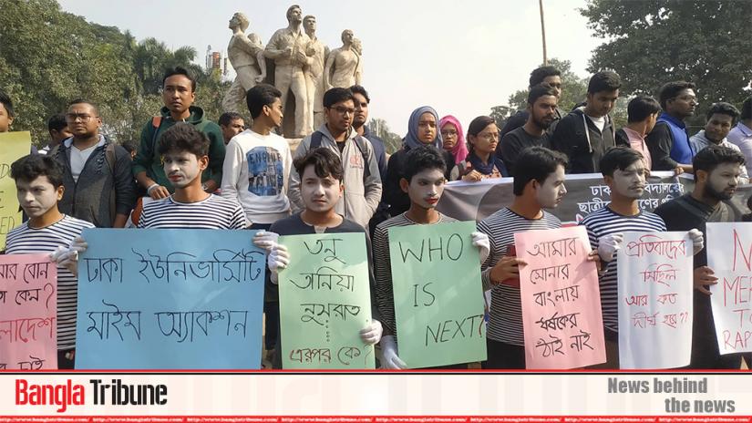 The rape of a second-year Dhaka University student sparked protests across Dhaka on Monday (Jan 6) with the demonstrators demanding capital punishment for the rapist. BANGLA TRIBUNE