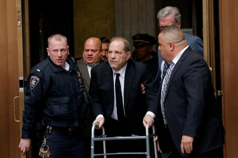 Film producer Harvey Weinstein departs Criminal Court on the first day of a sexual assault trial in the Manhattan borough of New York City, New York, US, Jan 6, 2020. REUTERS