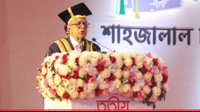 President MD Abdul Hamid is addressing the third convocation of Sylhet’s Shahjalal University of Science and Technology (SUST) on Wednesday (Jan 8)