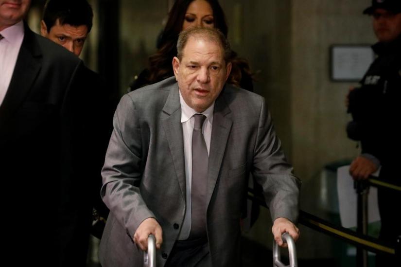 Film producer Harvey Weinstein exits the New York Criminal Court after his sexual assault trial in the Manhattan borough of New York City, New York, US, Jan 7, 2020. REUTERS