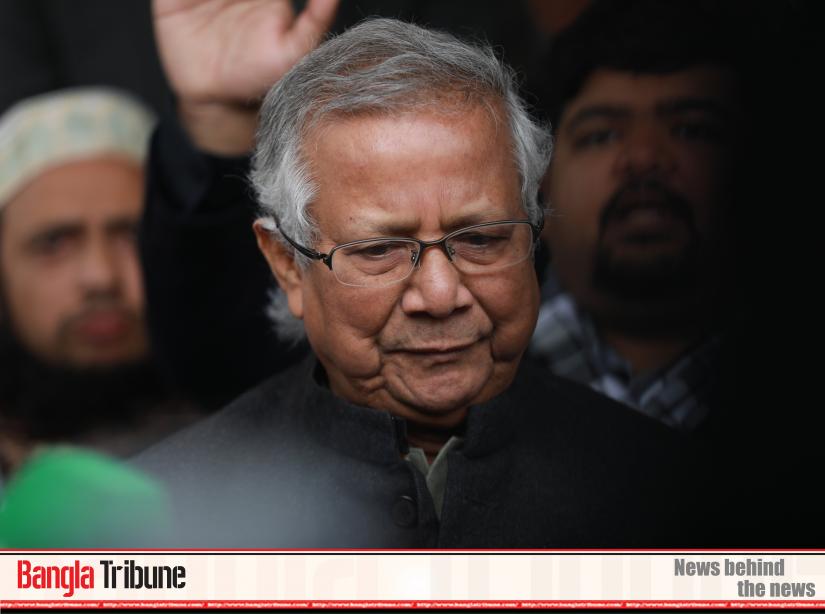 This December 2019 photo shows Dr Muhammad Yunus at an event in Dhaka. BANGLA TRIBUNE/Sazzad Hossain