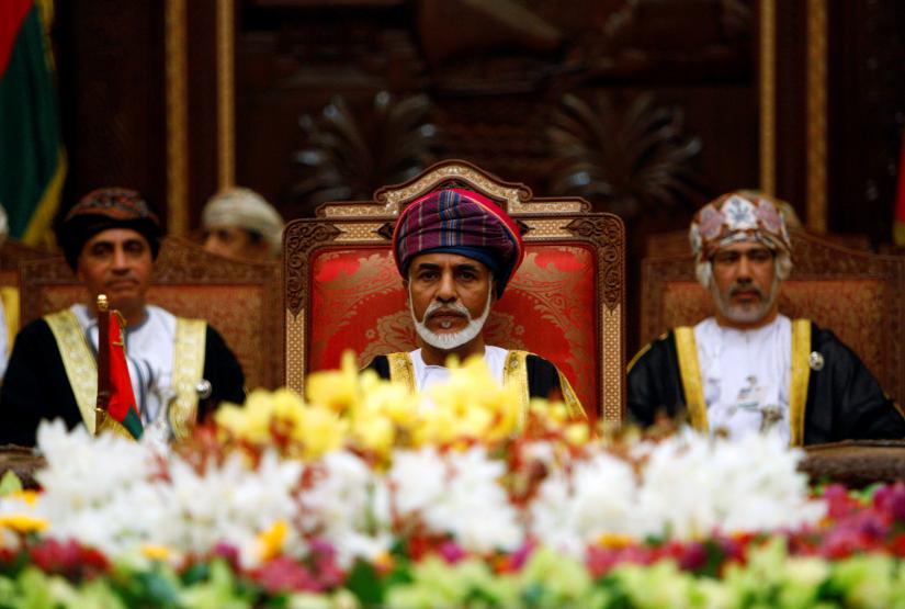 FILE PHOTO: Sultan Qaboos bin Said (C), the head of state of Oman, attends the opening of the Gulf Cooperation Council (GCC) summit in Muscat December 29, 2008. REUTERS