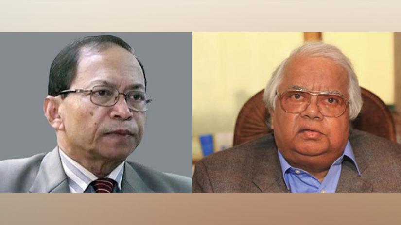 Combination of photos shows former chief justice Surendra Kumar Sinha and former BNP minister Nazmul Huda.
