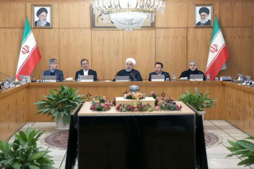 Iranian President Hassan Rouhani speaks during the cabinet meeting in Tehran, Iran, Jan 15, 2020. Official President website/Handout via REUTERS