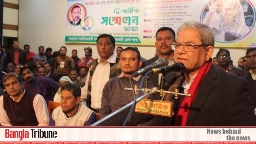 BNP Secretary General Mirza Fakhrul Islam Alamgir is addressing the council of the party's local unit in Nilphamari on Thursday (Jan 16)