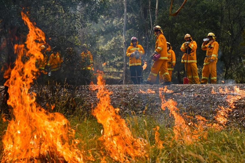 A supplied image obtained January 8, 2020, shows Country Fire Authority (CFA) strike teams performing controlled burning west of Corryong, Victoria, Australia, January 7, 2020. AAP Image/Supplied by State Control Centre Media/News Corp Australia via REUTERS