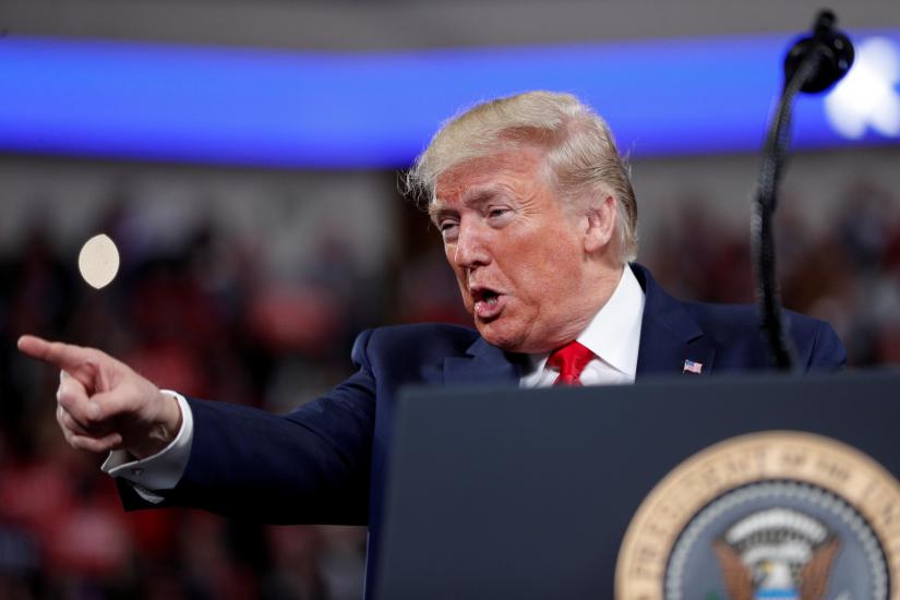 US President Donald Trump delivers remarks during a campaign rally at the Giant Center in Hershey, Pennsylvania, U.S., December 10, 2019. REUTERS/File Photo