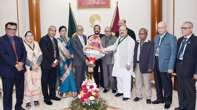President M Abdul Hamid held a meeting with a 10-member delegation led by Press Council Chairman Justice Mohammed Mumtaz Uddin Ahmed on Sunday (Jan 19)