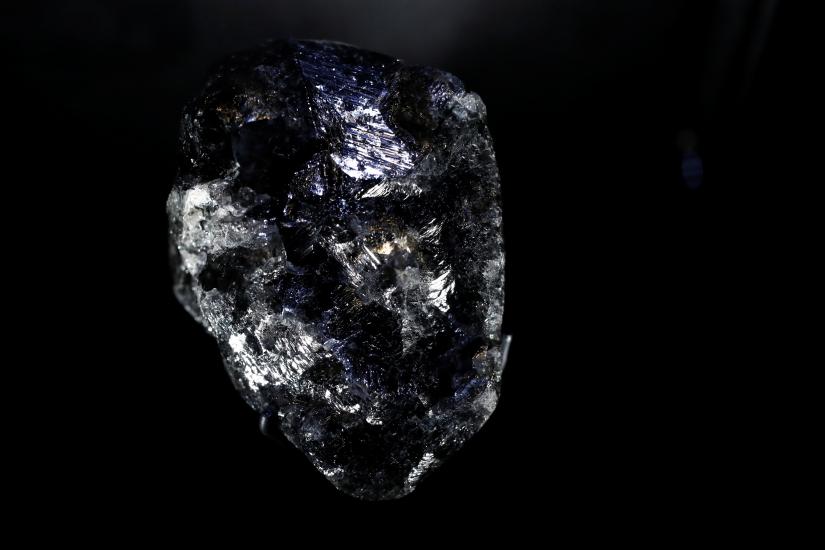 A recently purchased `Sewelo diamond`, the world`s second-largest diamond, a 1,758 carat jewel of about the size of a tennis ball is displayed during a press preview at the Louis Vuitton store in Paris, France, January 21, 2020. REUTERS