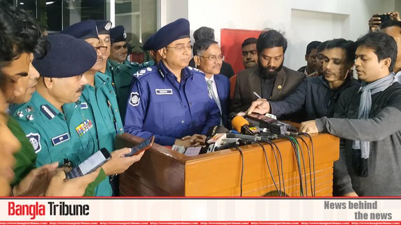 Inspector General of Police (IGP) Javed Patwary is addressing media after a meeting with the Election Commission (EC) on Wednesday (Jan 22).