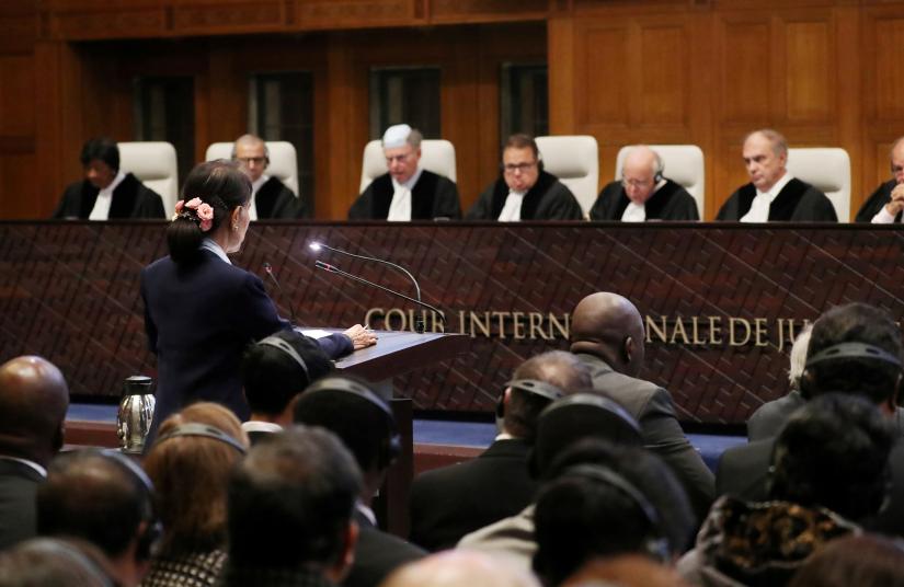General view of the court during the ruling in a case filed by Gambia against Myanmar alleging genocide against the minority Muslim Rohingya population, at the International Court of Justice (ICJ) in The Hague, Netherlands January 23, 2020. REUTERS