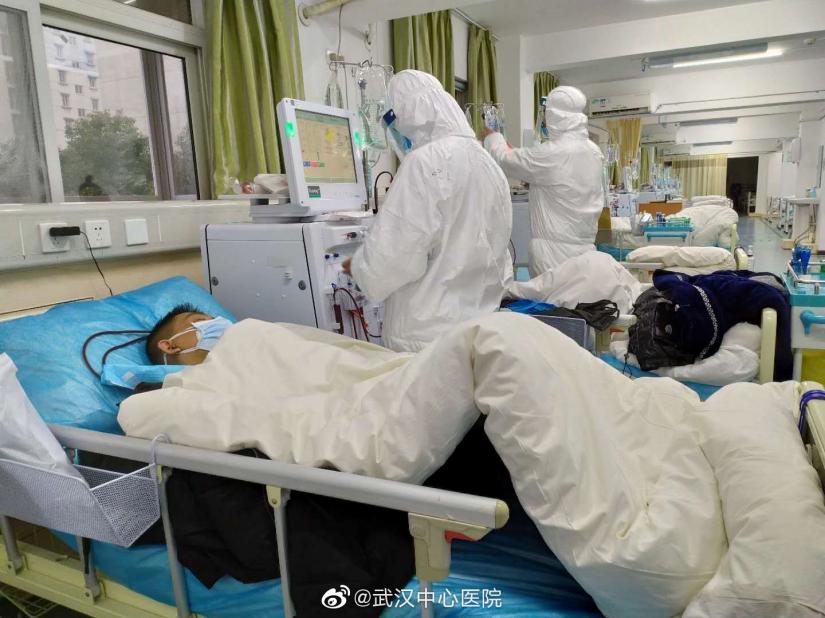 Picture uploaded to social media on January 25, 2020 by the Central Hospital of Wuhan show medical staff attending to patients, in Wuhan, China. THE CENTRAL HOSPITAL OF WUHAN VIA WEIBO /via REUTERS