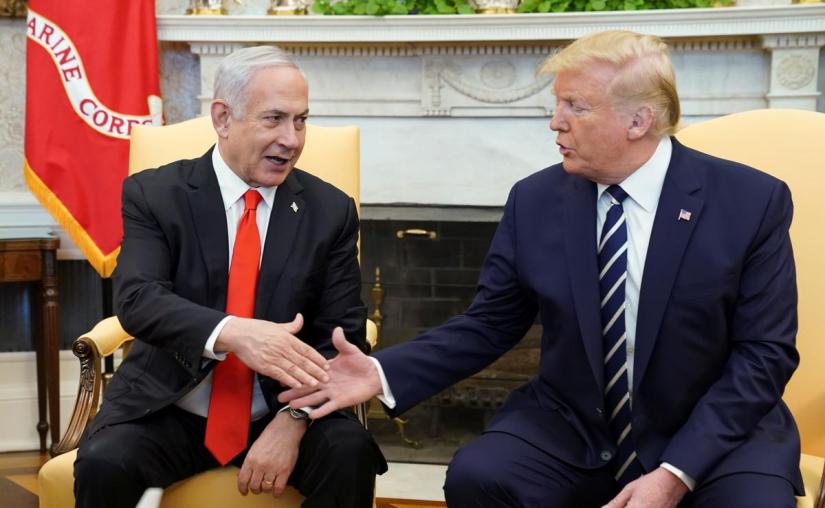 US President Donald Trump meets with Israeli Prime Minister Benjamin Netanyahu in the Oval Office of the White House in Washington, US, Jan 27, 2020. REUTERS